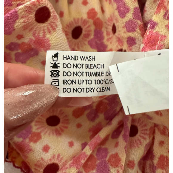 POUPETTE ST BARTH Womens Skirt Small Triny Yellow Gerbera Ditzy Floral Smocked - Picture 9 of 12